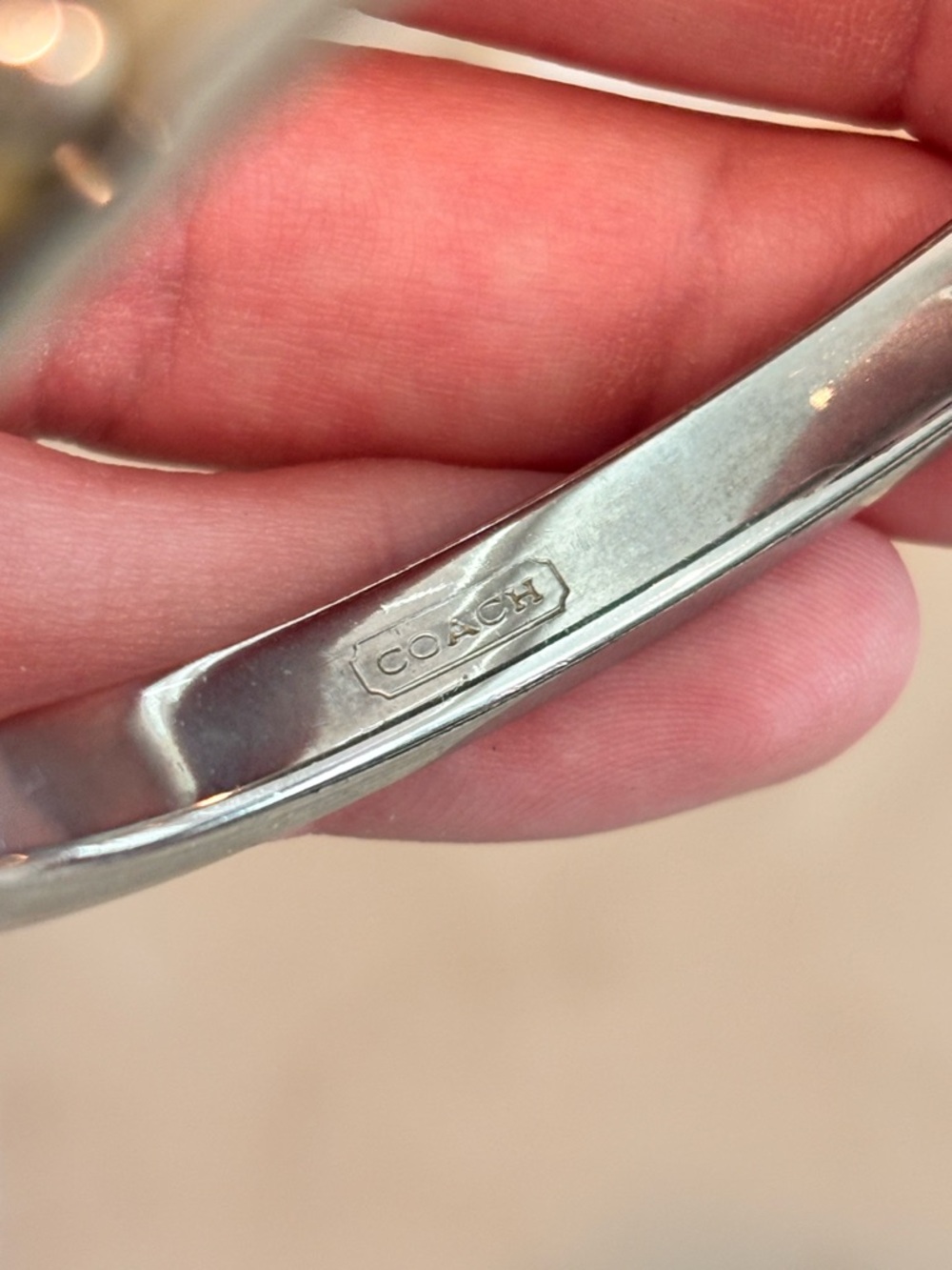 COACH Vintage Nail Head Multi Rivets Gold Tone Bangle Bracelet - Picture 6 of 11